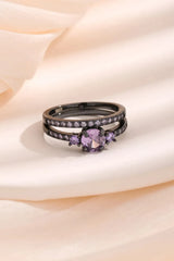 Zircon 925 Sterling Silver Ring Set Rings - Tophatter Daily Deals
