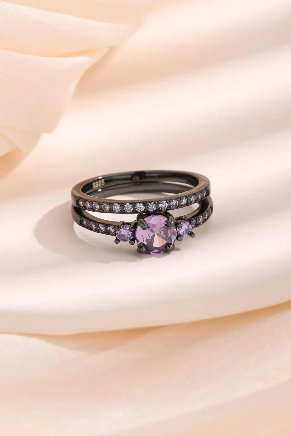 Zircon 925 Sterling Silver Ring Set Rings - Tophatter Daily Deals