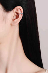 Moissanite Rhodium-Plated Cuff Earrings Moissanite - Tophatter Daily Deals