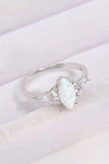 Opal and Zircon Platinum-Plated Ring Opal - Tophatter Daily Deals