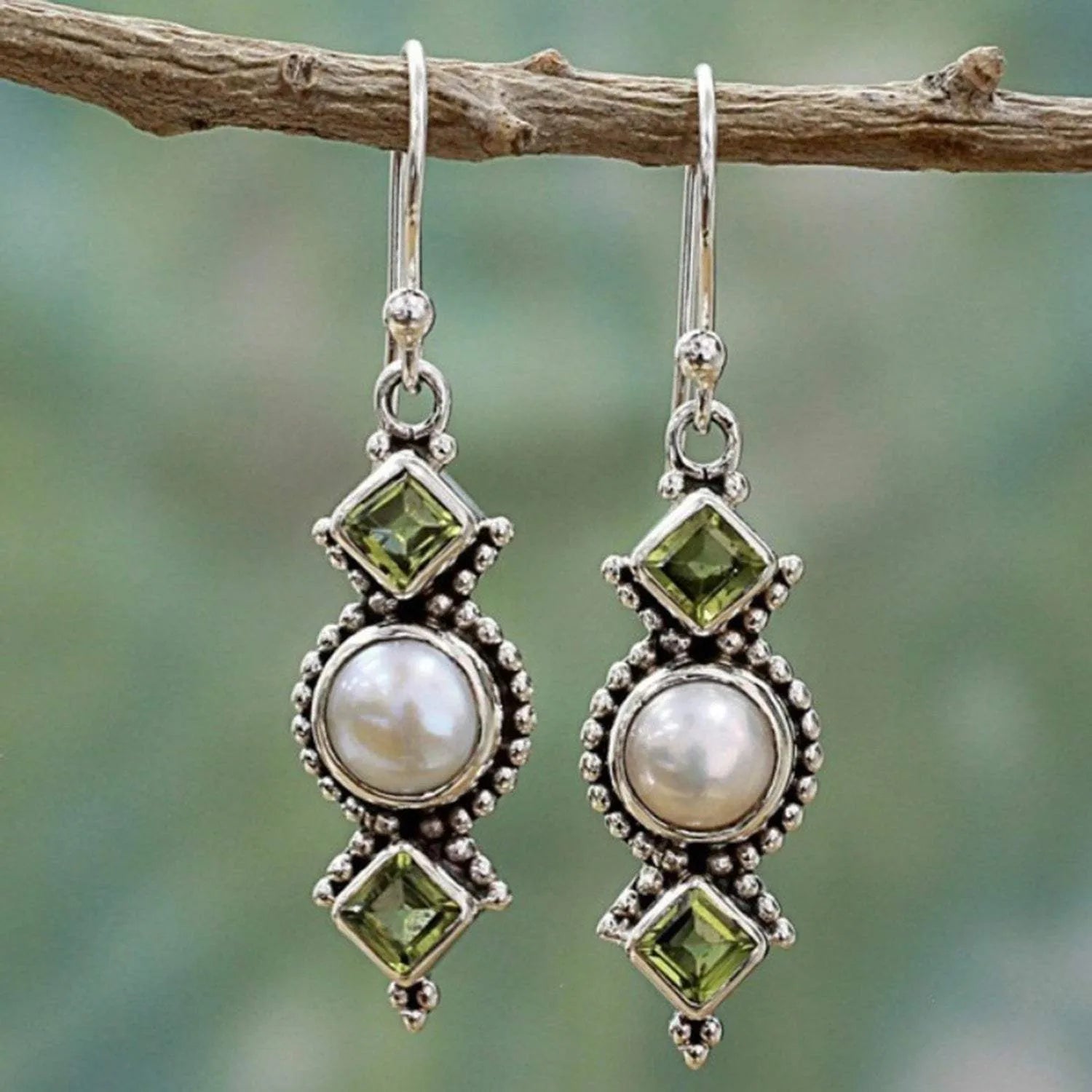 Rhinestone Alloy Dangle Earrings Silver One Size Earrings - Tophatter Daily Deals