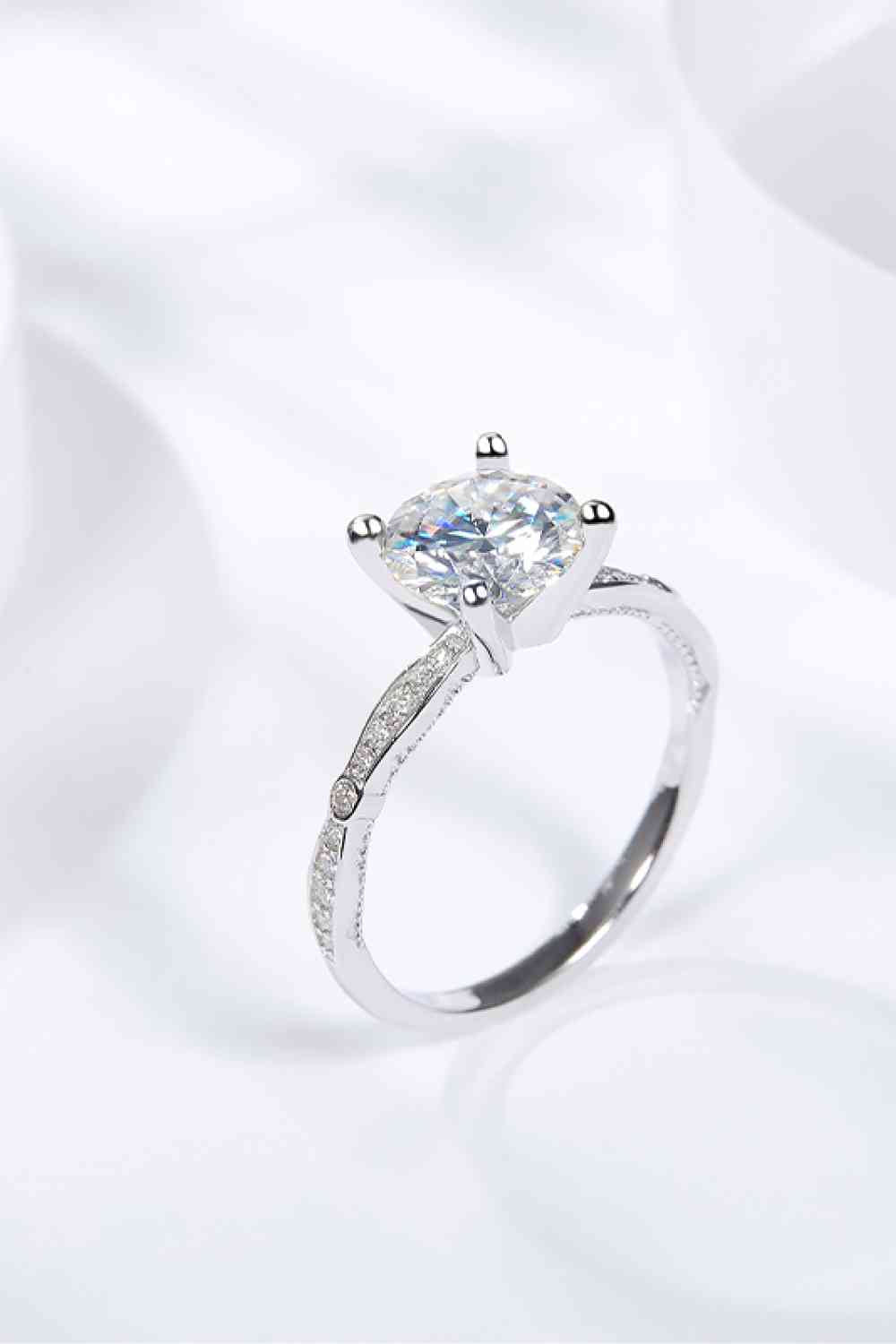 1.5 Carat Moissanite Side Stone Ring - Tophatter Deals