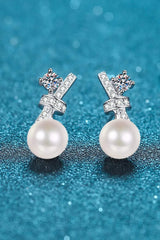 Pearl Moissanite Stud Earrings Moissanite - Tophatter Daily Deals