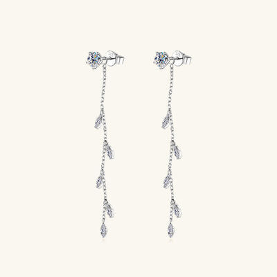 1.38 Carat Moissanite 925 Sterling Silver Leaf Earrings Moissanite - Tophatter Daily Deals