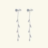 1.38 Carat Moissanite 925 Sterling Silver Leaf Earrings Moissanite - Tophatter Daily Deals