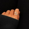 925 Sterling Silver Zircon Leaf Shape Ring Rings - Tophatter Daily Deals