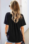 Double Take Buttoned Notched Neck Short Sleeve Top Blouses - Tophatter Daily Deals