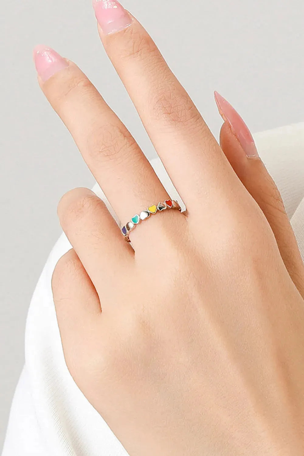 925 Sterling Silver Heart Shape Ring Rings - Tophatter Daily Deals