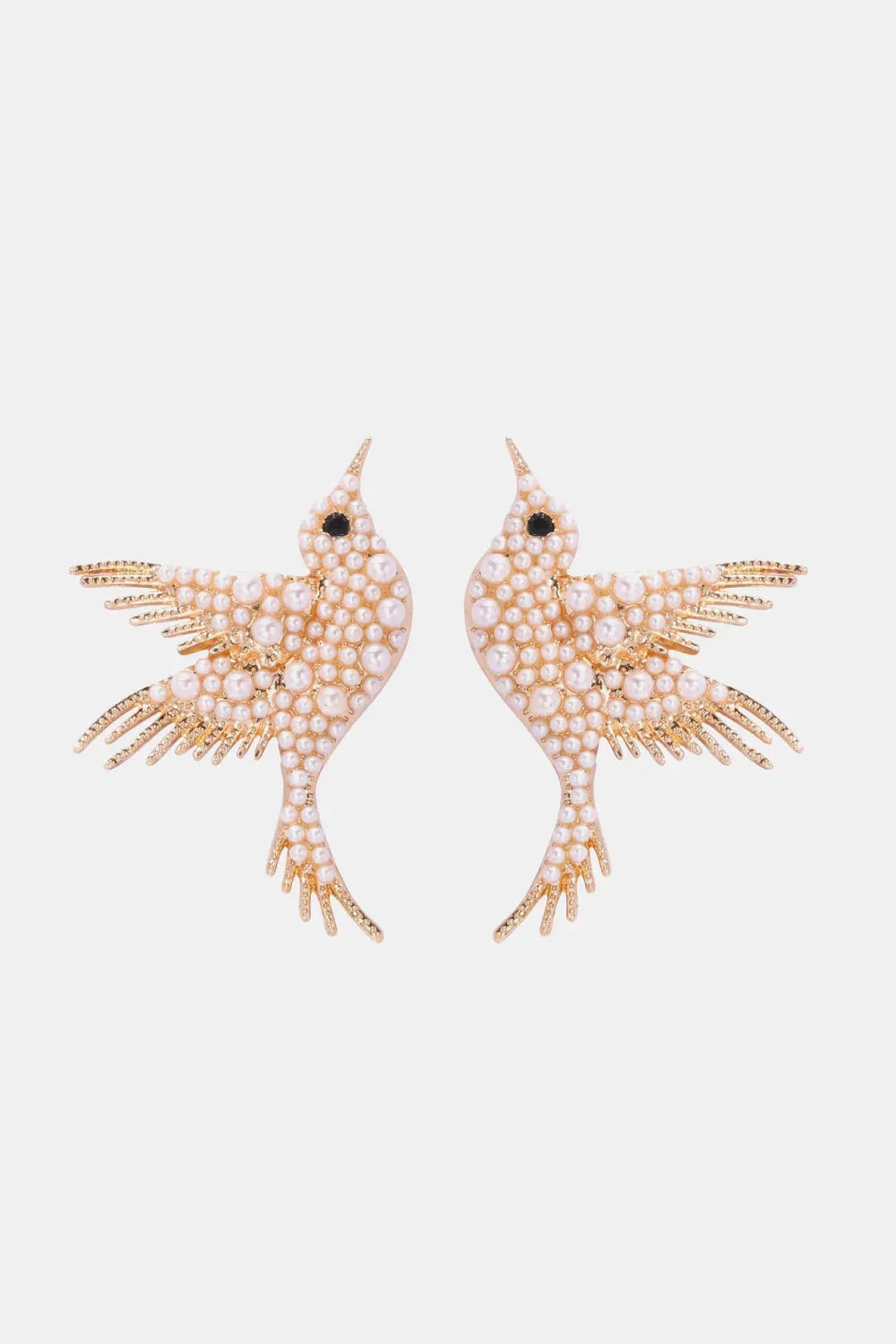 Bird Shape Zinc Alloy Frame Glass Stone Dangle Earrings White One Size Earrings - Tophatter Daily Deals