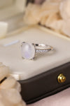 High Quality Natural Moonstone 925 Sterling Silver Side Stone Ring Moonstone - Tophatter Daily Deals