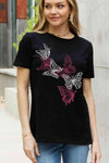 Simply Love Simply Love Full Size Butterfly Graphic Cotton Tee Women's T-Shirts - Tophatter Daily Deals