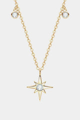 Moissanite North Star Pendant 925 Sterling Silver Necklace Gold One Size Moissanite - Tophatter Daily Deals