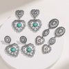 Artificial Turquoise Heart Dangle Earrings Earrings - Tophatter Daily Deals