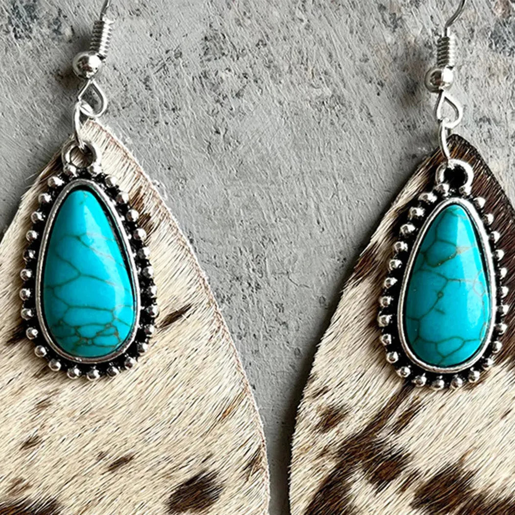 Artificial Turquoise Teardrop Earrings Earrings - Tophatter Daily Deals