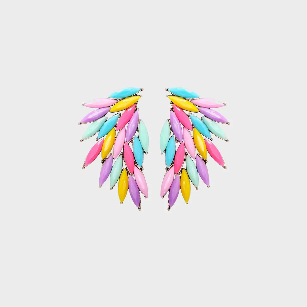 Alloy Acrylic Wing Earrings Canary Yellow One Size Earrings - Tophatter Daily Deals