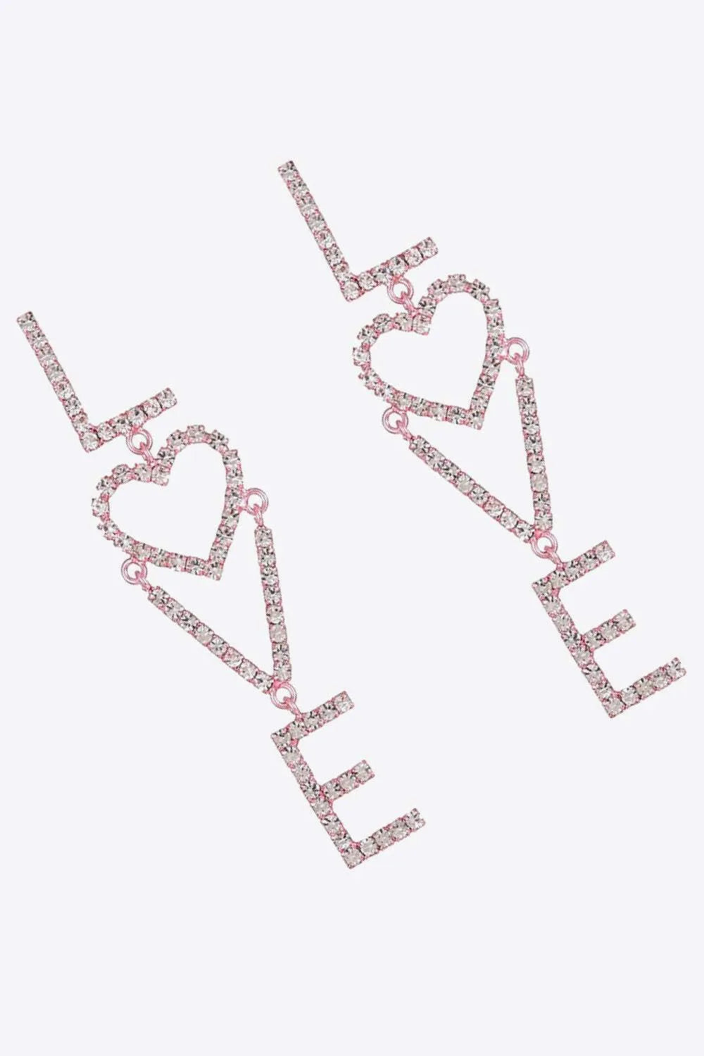 LOVE Glass Stone Zinc Alloy Earrings Earrings - Tophatter Daily Deals
