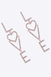 LOVE Glass Stone Zinc Alloy Earrings Earrings - Tophatter Daily Deals