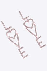 LOVE Glass Stone Zinc Alloy Earrings Earrings - Tophatter Daily Deals