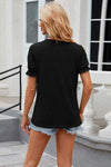 Round Neck Flounce Sleeve T-Shirt Women's T-Shirts - Tophatter Daily Deals