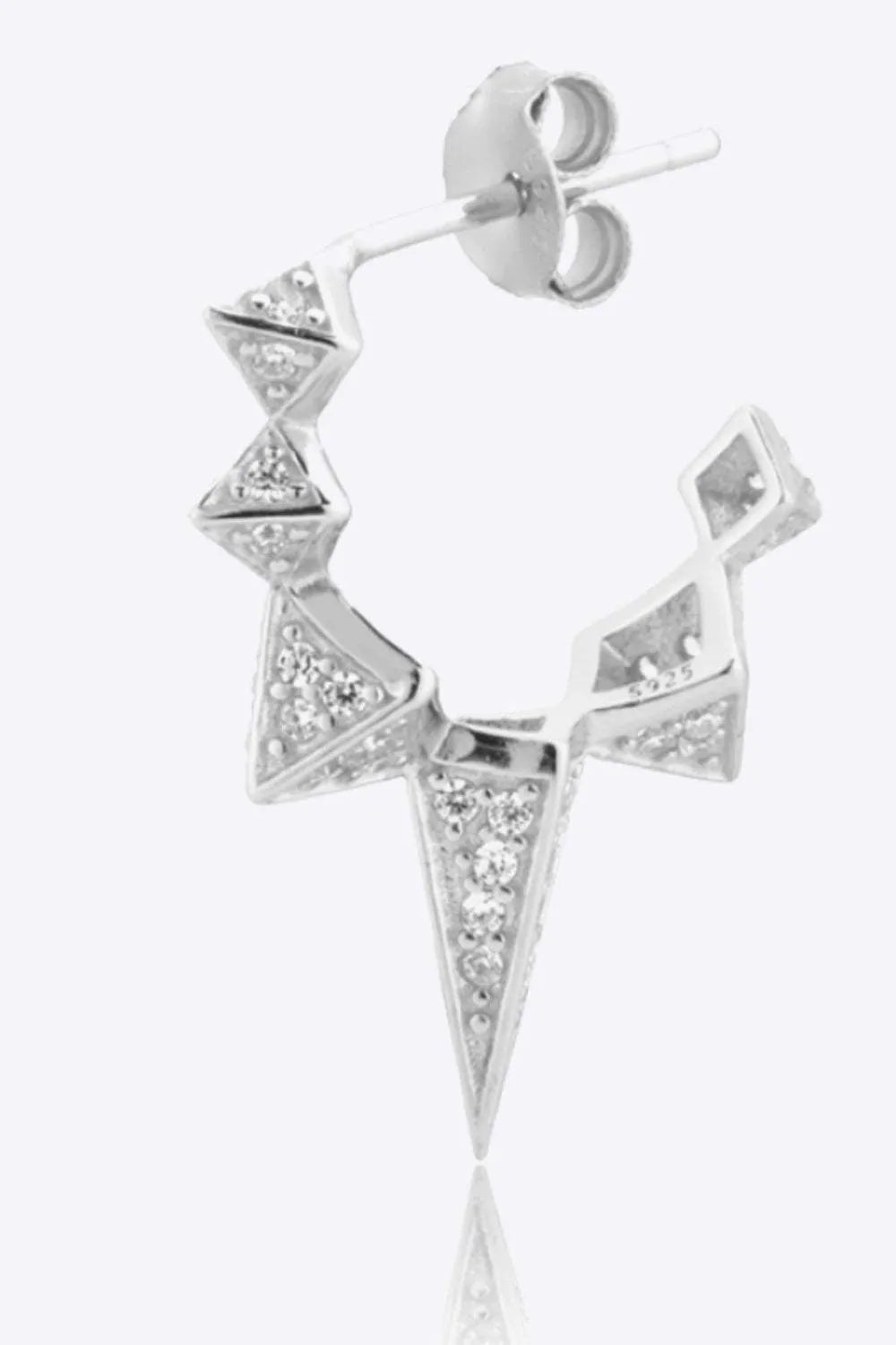 Geometric Zircon Decor 925 Sterling Silver Earrings Earrings - Tophatter Daily Deals