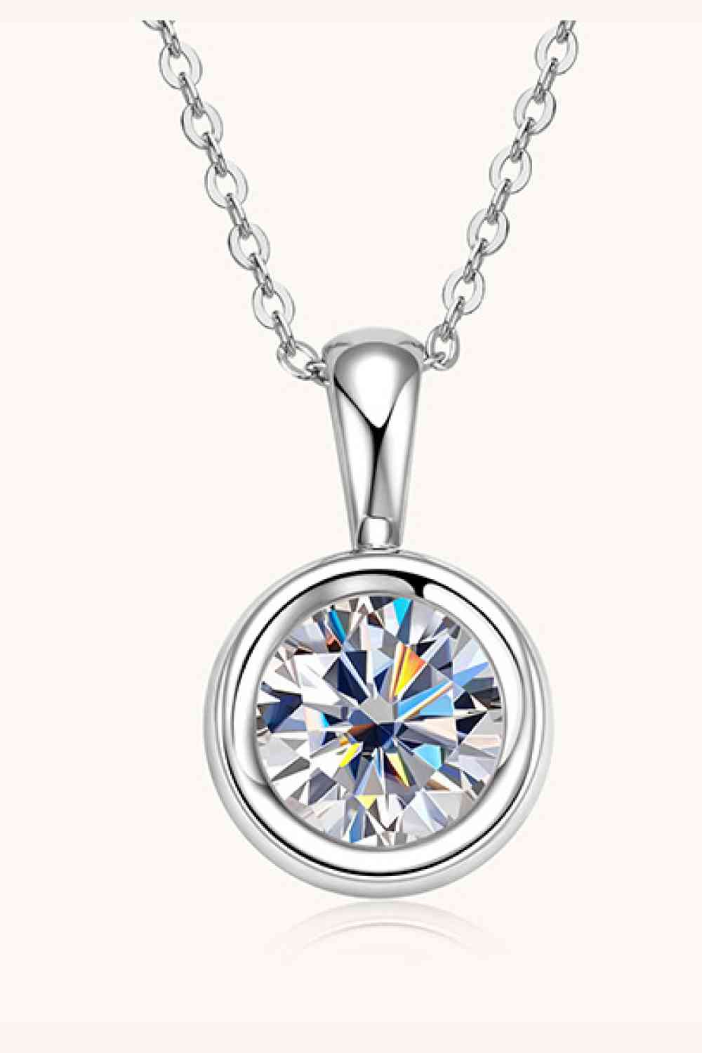 2 Carat Moissanite 925 Sterling Silver Necklace Moissanite - Tophatter Daily Deals