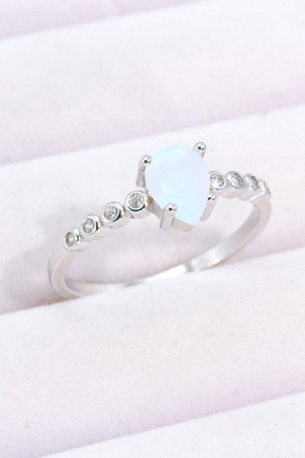 Teardrop Natural Moonstone Ring Moonstone Moonstone - Tophatter Daily Deals