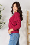 BOMBOM Drop Shoulder Long Sleeve Blouse Blouses - Tophatter Daily Deals