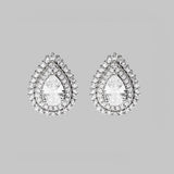 925 Sterling Silver Zircon Teardrop Shape Stud Earrings Earrings - Tophatter Daily Deals