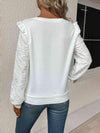 Textured V-Neck Long Sleeve Top Women's T-Shirts - Tophatter Daily Deals