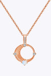 Inlaid Zircon and Natural Moonstone Pendant Necklace Rose Gold One Size Moonstone - Tophatter Daily Deals