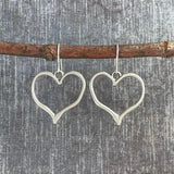 Alloy Silver-Plated Heart Dangle Earrings Silver One Size Earrings - Tophatter Daily Deals