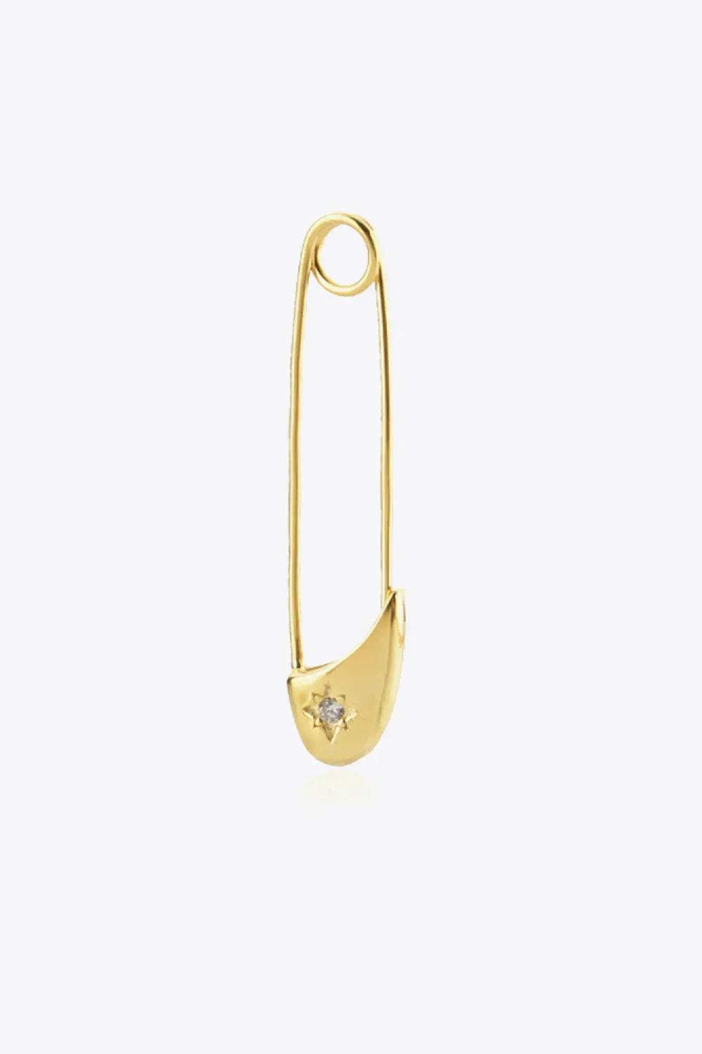Inlaid Zircon Single Pin Earring Gold One Size Earrings - Tophatter Daily Deals