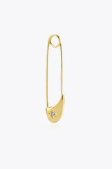 Inlaid Zircon Single Pin Earring Gold One Size Earrings - Tophatter Daily Deals
