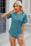 Round Neck Short Sleeve T-Shirt Women's T-Shirts - Tophatter Daily Deals