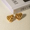 Stainless Steel Heart Shape Stud Earrings Earrings - Tophatter Daily Deals