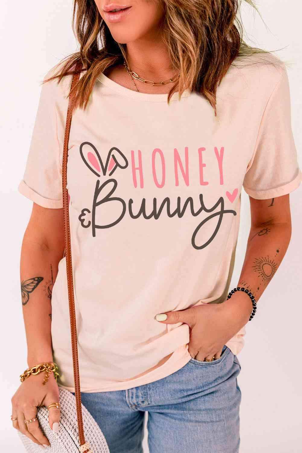 HONEY BUNNY Graphic Easter Tee Women's T-Shirts - Tophatter Daily Deals