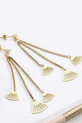 18K Gold Plated Stainless Steel Fringe Earrings Earrings - Tophatter Daily Deals