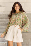 HEYSON She's Blossoming Full Size Balloon Sleeve Floral Blouse Blouses - Tophatter Daily Deals