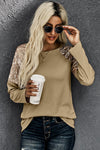 Sequin Shoulder Top Apricot Women's T-Shirts - Tophatter Daily Deals