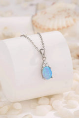 Find Your Center Opal Pendant Necklace Sky Blue One Size Opal - Tophatter Daily Deals