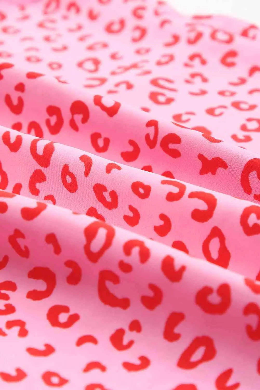 Leopard Print Lace Short Sleeve Blouse Blouses - Tophatter Daily Deals