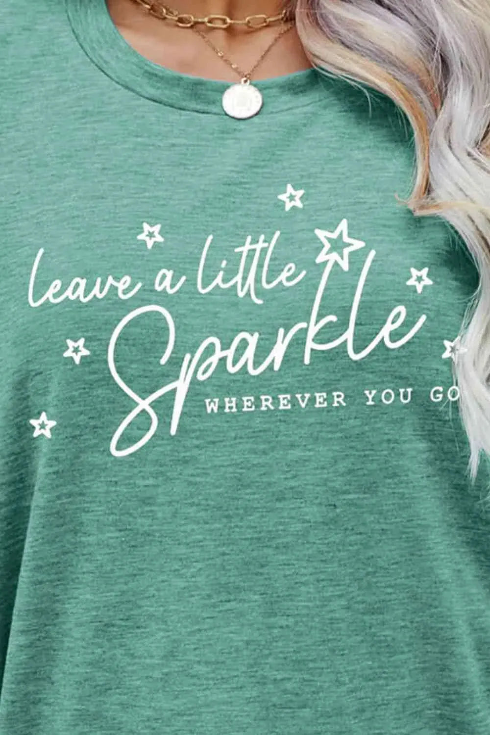 LEAVE A LITTLE SPARKLE WHEREVER YOU GO Tee Shirt Women's T-Shirts - Tophatter Daily Deals