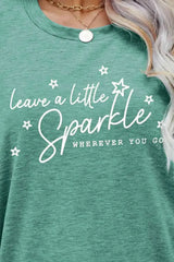 LEAVE A LITTLE SPARKLE WHEREVER YOU GO Tee Shirt Women's T-Shirts - Tophatter Daily Deals