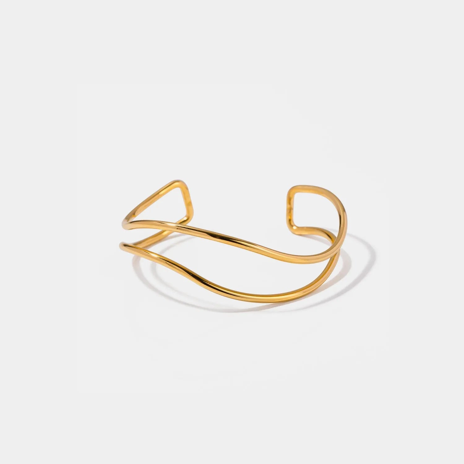 Minimalist Stainless Steel Cuff Bracelet Gold One Size Bracelets - Tophatter Daily Deals