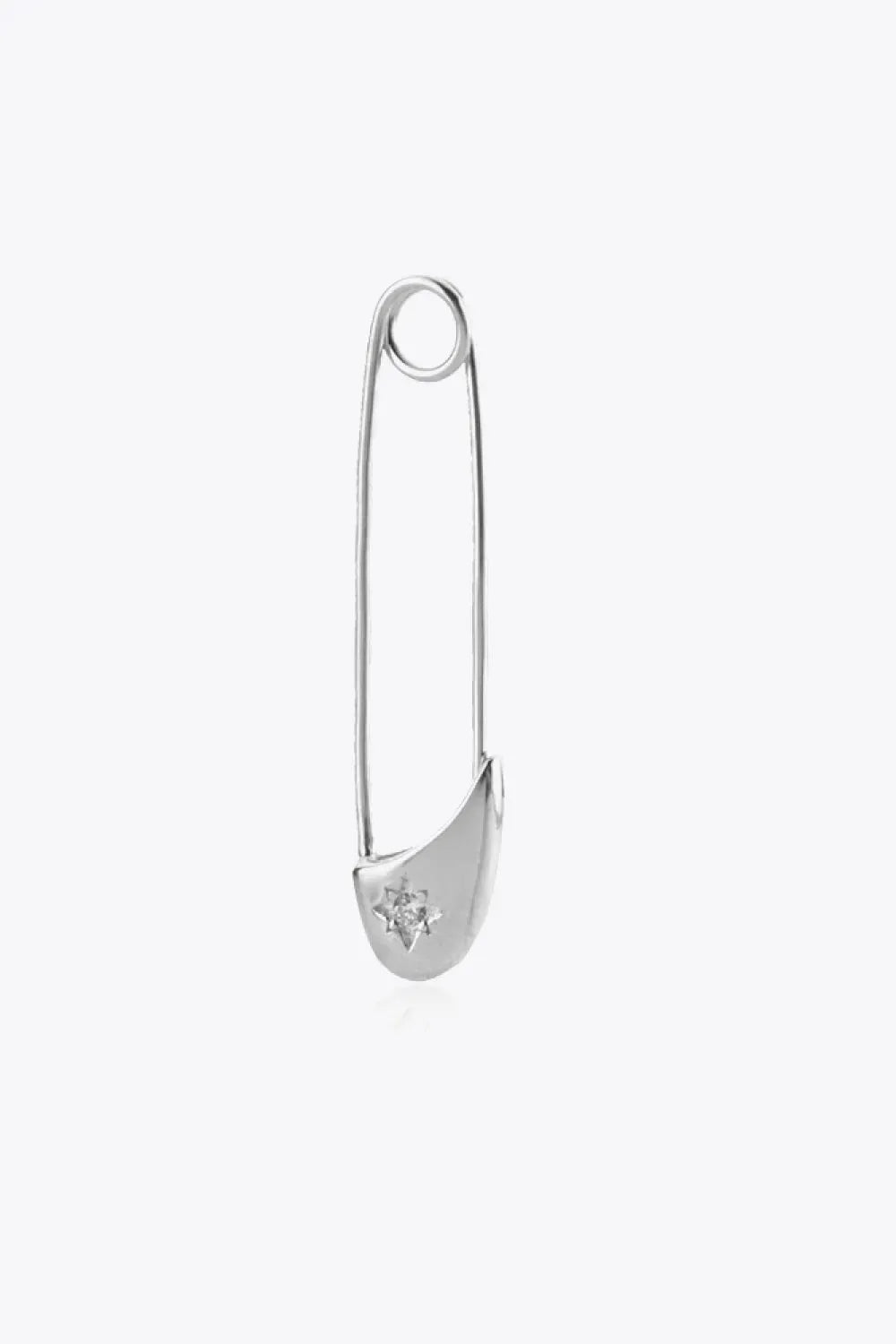 Inlaid Zircon Single Pin Earring Silver One Size Earrings - Tophatter Daily Deals