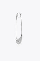 Inlaid Zircon Single Pin Earring Silver One Size Earrings - Tophatter Daily Deals