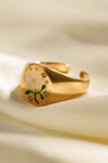 Flower Pattern Stainless Steel Open Ring Rings - Tophatter Daily Deals