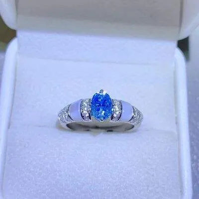 1 Carat Moissanite 925 Sterling Silver Ring Moissanite - Tophatter Daily Deals