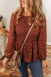 Floral Smocked Ruffle Hem Long Sleeve Blouse Blouses - Tophatter Daily Deals