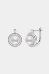 Moissanite Pearl 925 Sterling Silver Earrings Silver One Size Moissanite - Tophatter Daily Deals